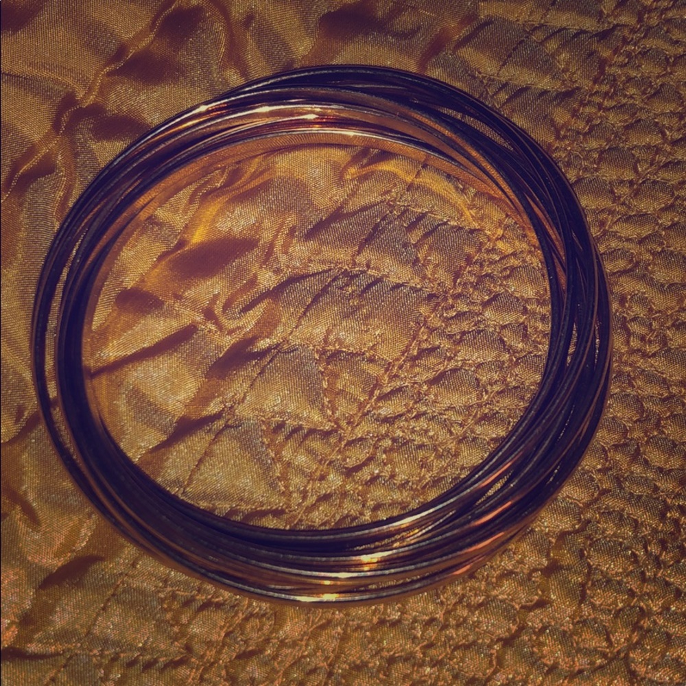 Set of 9 gold bangles